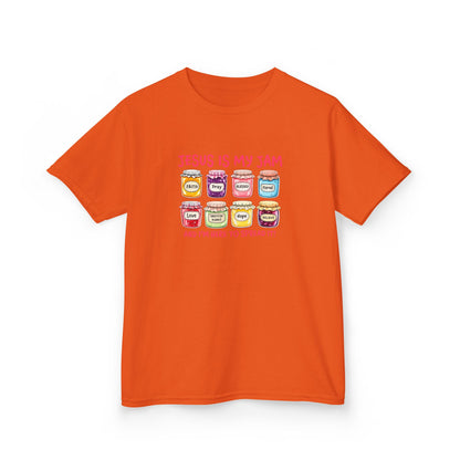 Kids T‑Shirt — "Jesus Is My Jam" Cute Jam Jar Graphic Christian Tee
