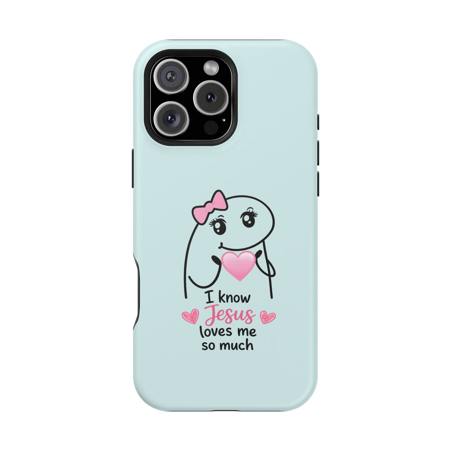 Christian Cute Heart Phone Case — "I Know Jesus Loves Me So Much" Magnetic Impact-Resistant Case