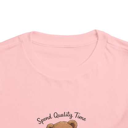 Toddler Tee — "Spend Quality Time with Jesus Today!" Bear Christian Kids Shirt