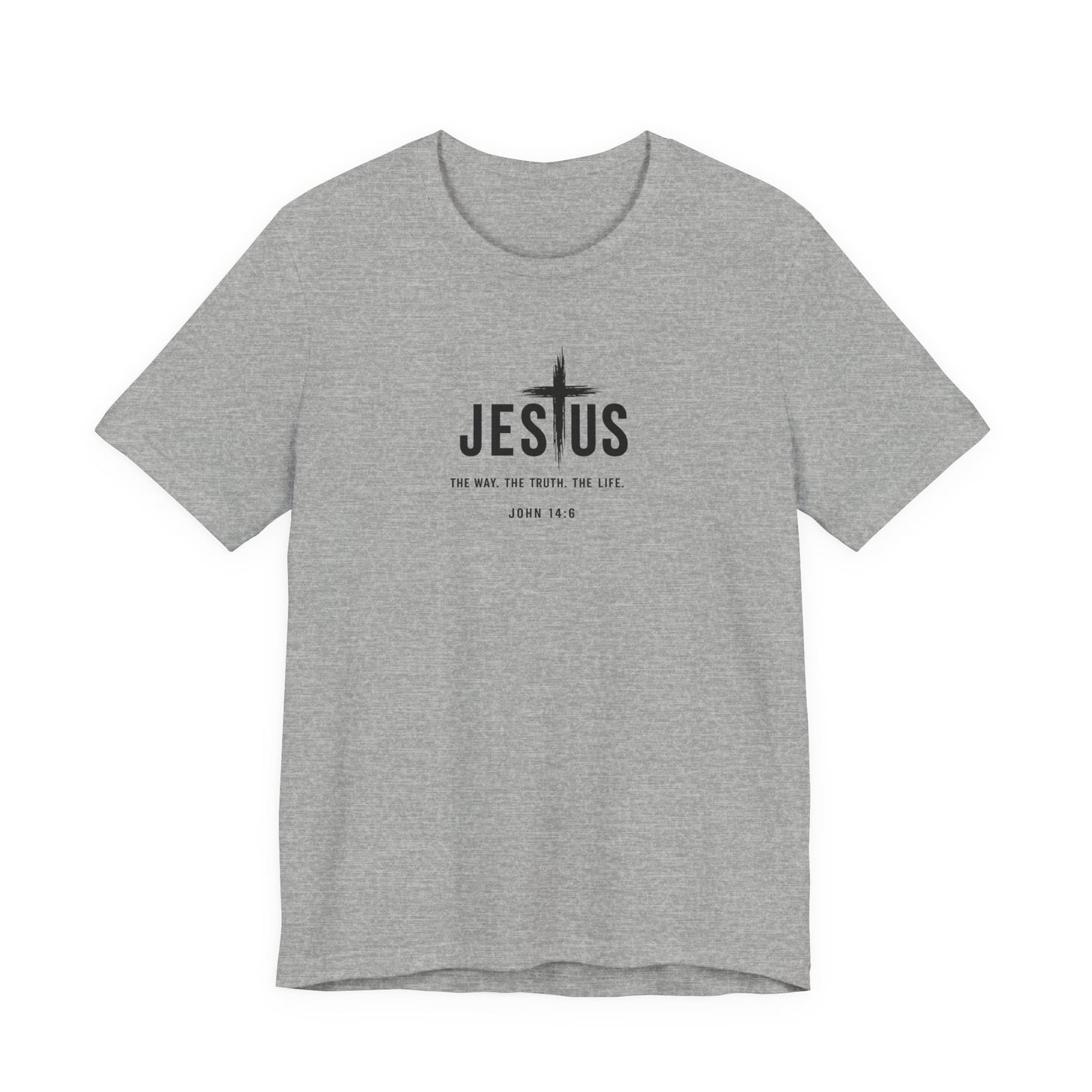 Faith Over Everything Christian Tee — "Jesus" Cross Design, John 14:6 Inspirational Shirt