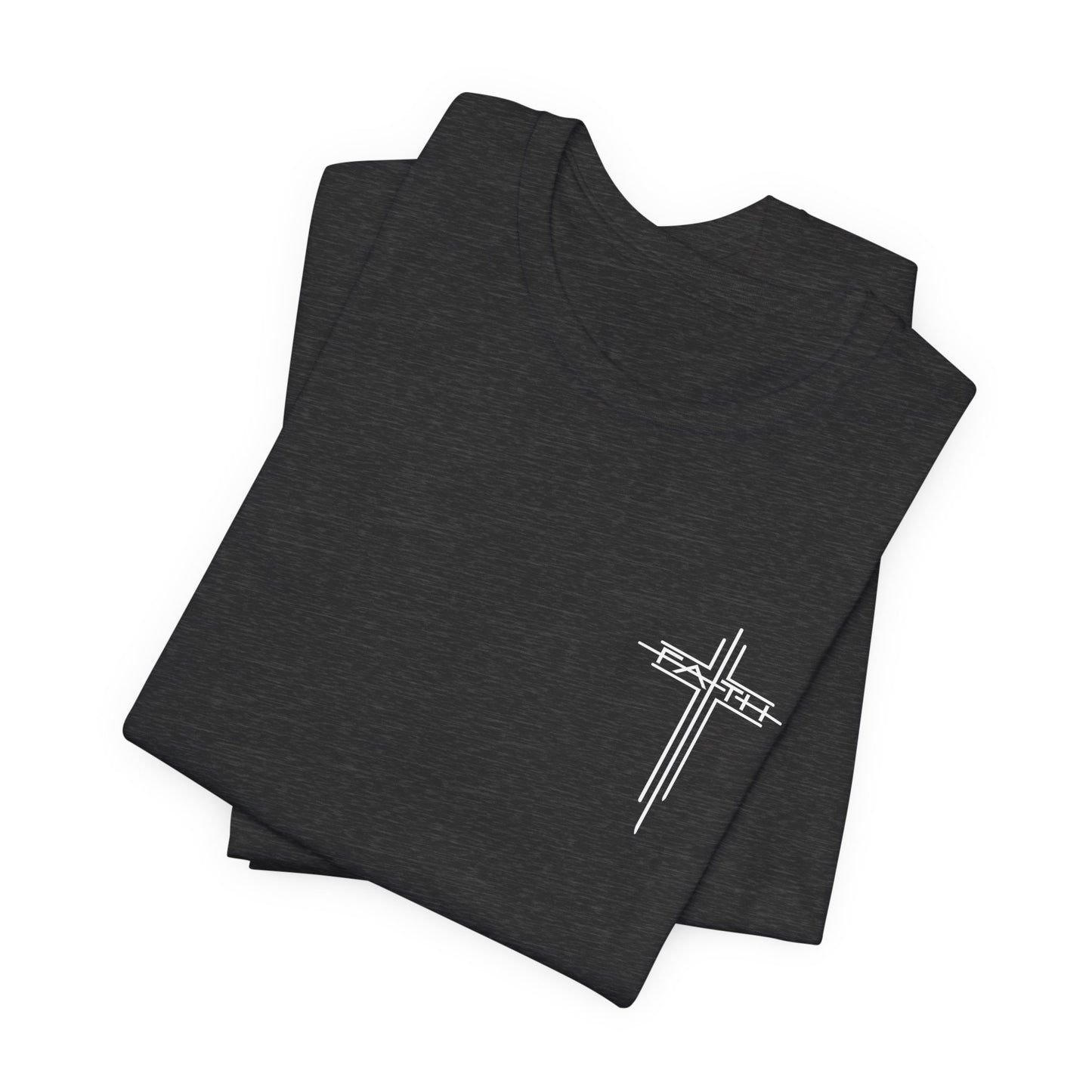 Christian Cross T‑Shirt — Subtle Back Cross Graphic Religious Tee
