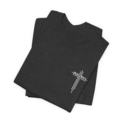 Christian Cross T‑Shirt — Subtle Back Cross Graphic Religious Tee