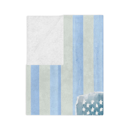 Child of God American Flag Velveteen Microfiber Blanket