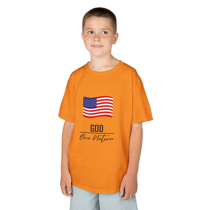 UNISEX Kids Tee — American Flag 'God One Nation' Patriotic T‑Shirt