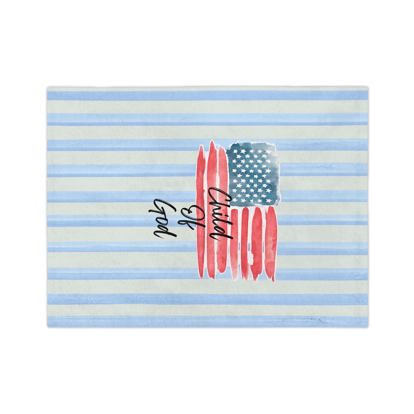 Child of God American Flag Velveteen Microfiber Blanket