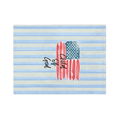 Child of God American Flag Velveteen Microfiber Blanket