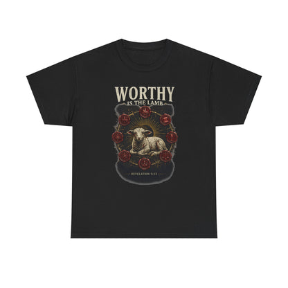 'Worthy Is The Lamb' Tee – Revelation 5:12 Bible Verse Shirt