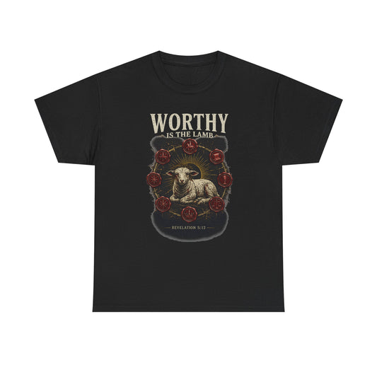 'Worthy Is The Lamb' Tee – Revelation 5:12 Bible Verse Shirt