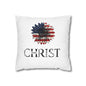 Patriotic Sunflower CHRIST Faith Pillowcase — Christian Decorative Throw Pillow Cover