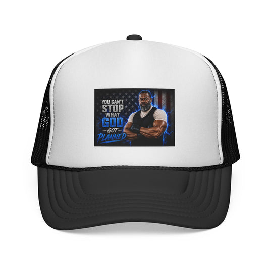 Trucker Cap — "You Can't Stop What God Got Planned" Faith Mesh Hat