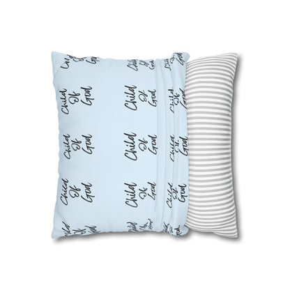 American Flag Throw Pillowcase – Patriotic "God Bless" Canvas Square Pillow Cover