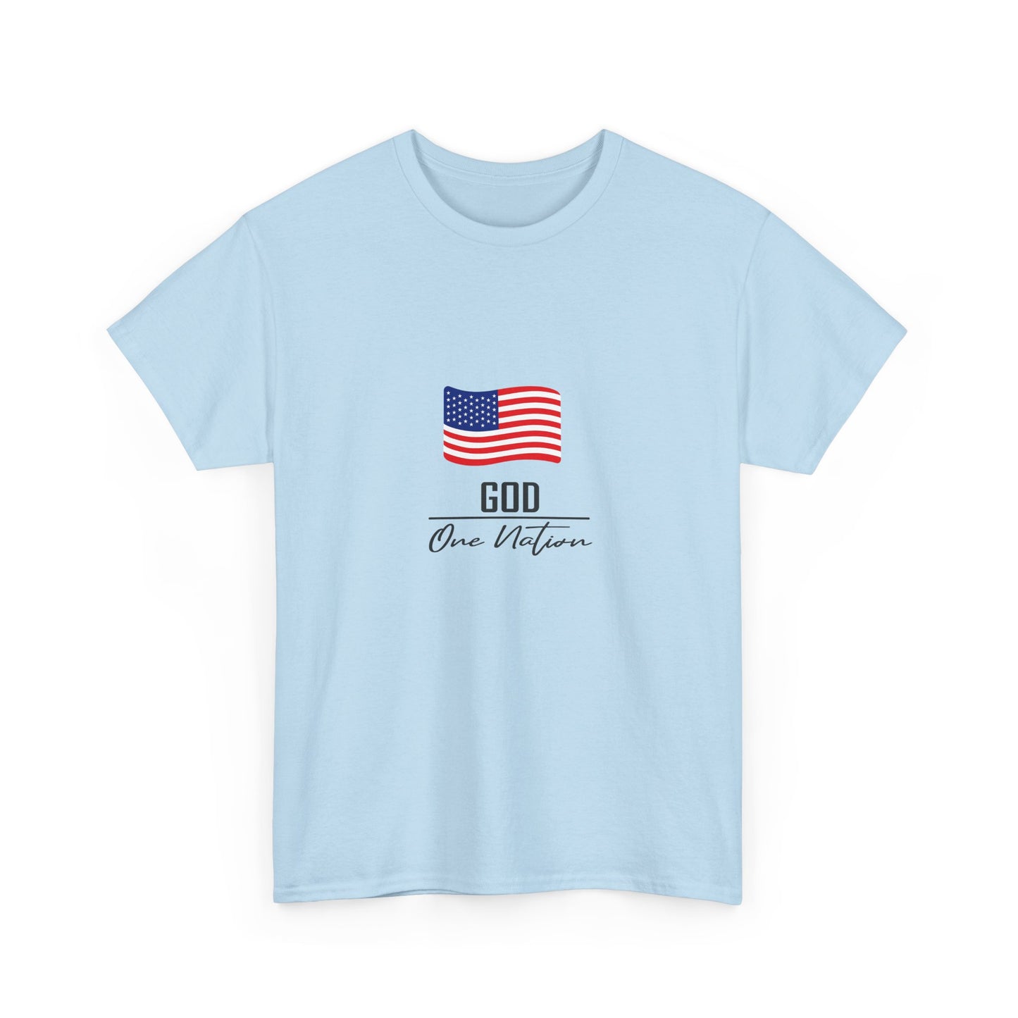 T-Shirt — American Flag "God Over Nation" Patriotic Faith Tee