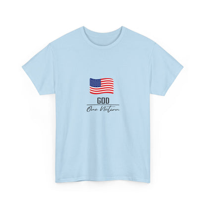 T-Shirt — American Flag "God Over Nation" Patriotic Faith Tee