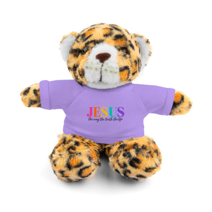 Jesus Rainbow Tee Teddy Bear - Plush Stuffed Animal with Faith Shirt