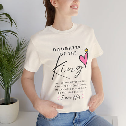 Daughter of the King T-Shirt — Faith-Based Christian Tee with Heart Crown Design