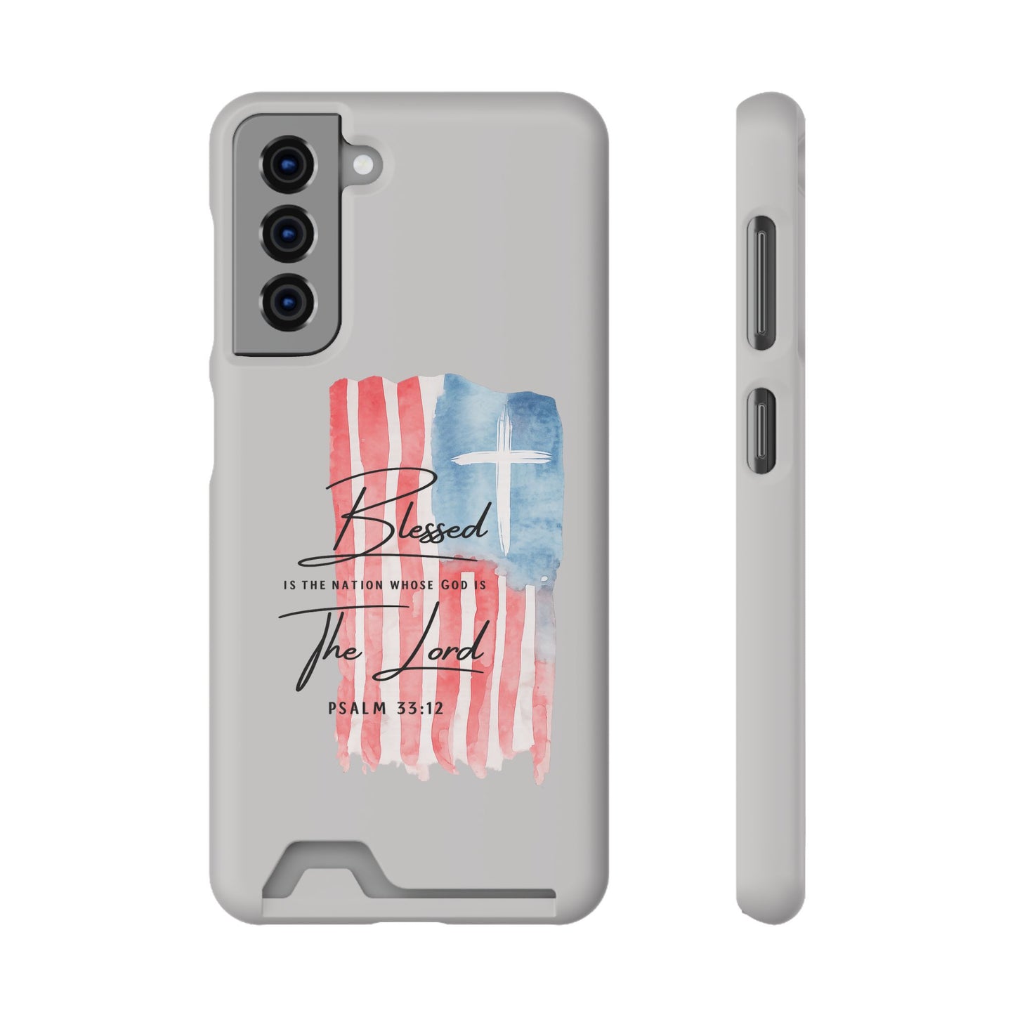 Phone Case — "Blessed Is The Nation" Patriotic Christian Card Holder Case