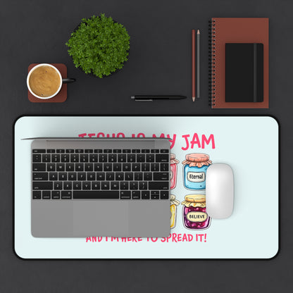 Christian Desk Mat — "Jesus Is My Jam" Inspirational Office Mat