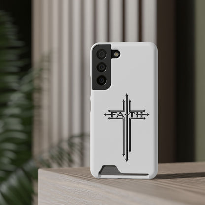 Faith Cross Phone Case with Card Holder — Slim Protective Wallet Case