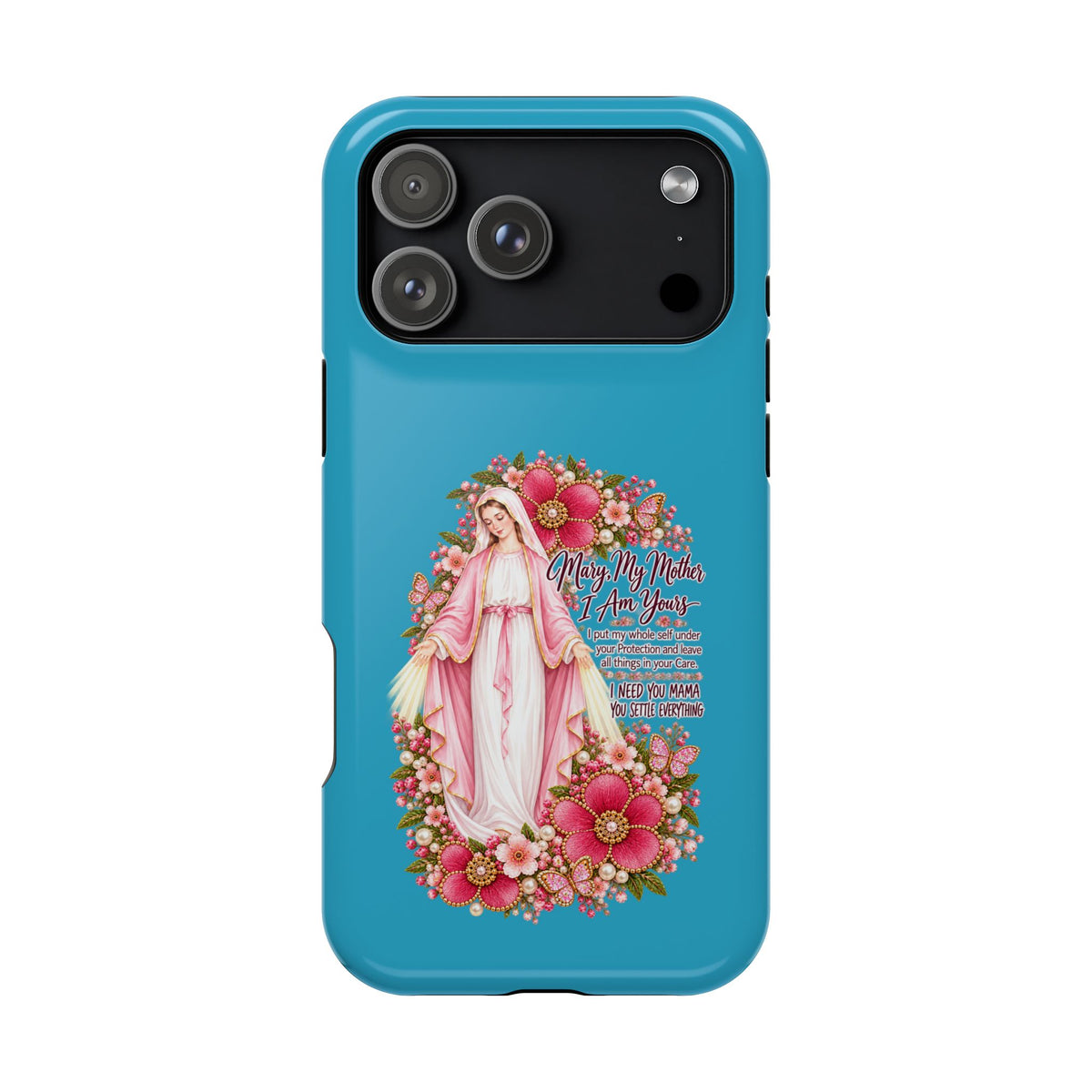 Religious Floral Phone Case — 'Blessed Virgin' Magnetic Impact-Resistant Case