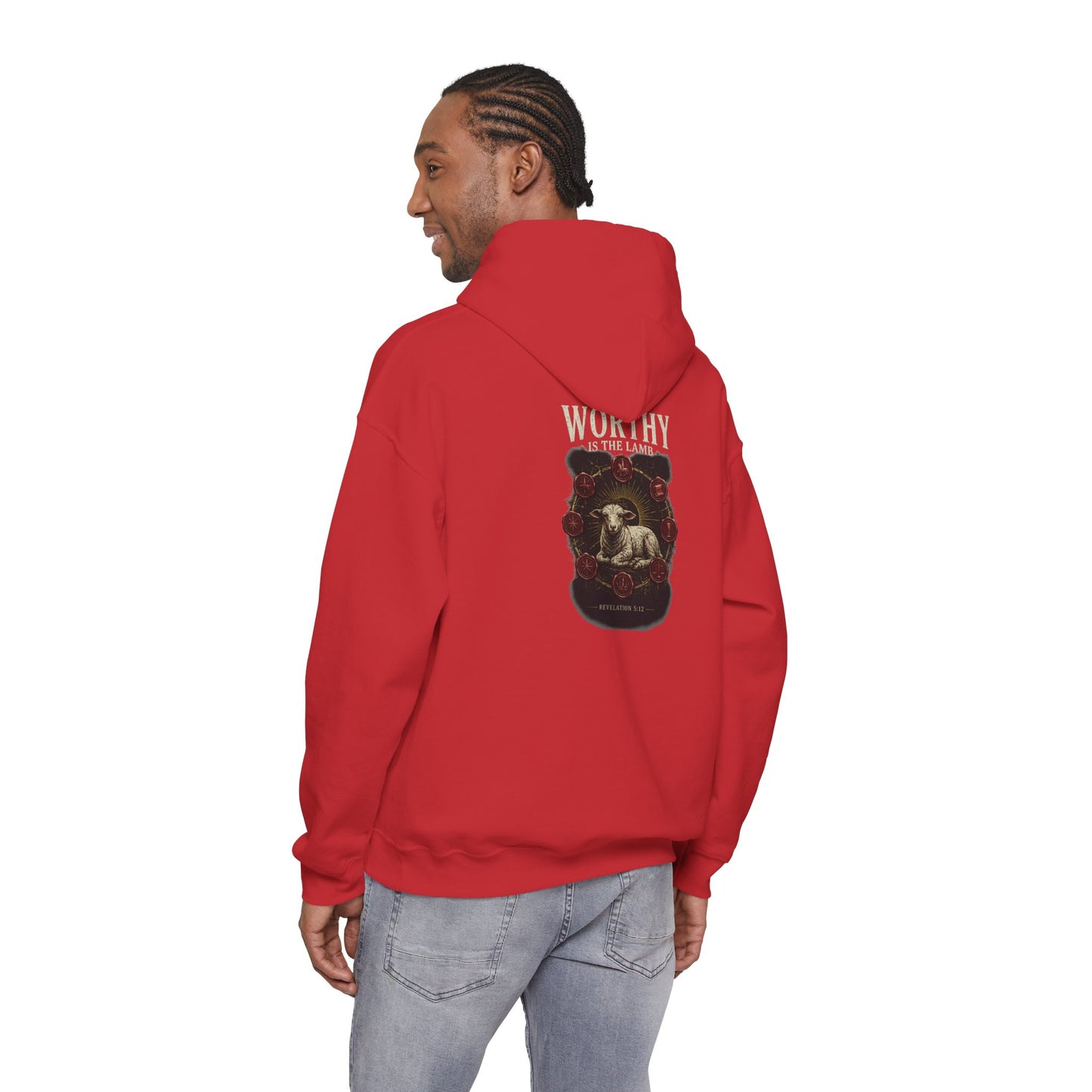 Worthy of the Lamb double print Hoodie – Christian Sheep & Roses Gospel Pullover