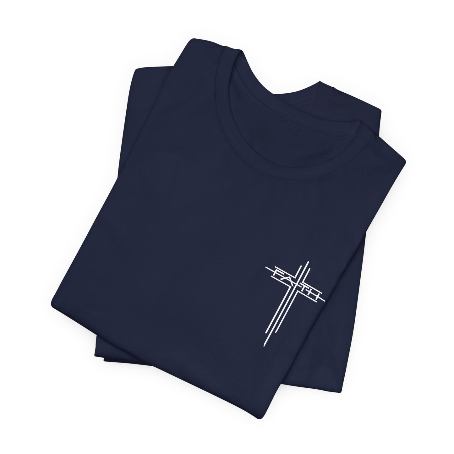 Christian Cross T‑Shirt — Subtle Back Cross Graphic Religious Tee