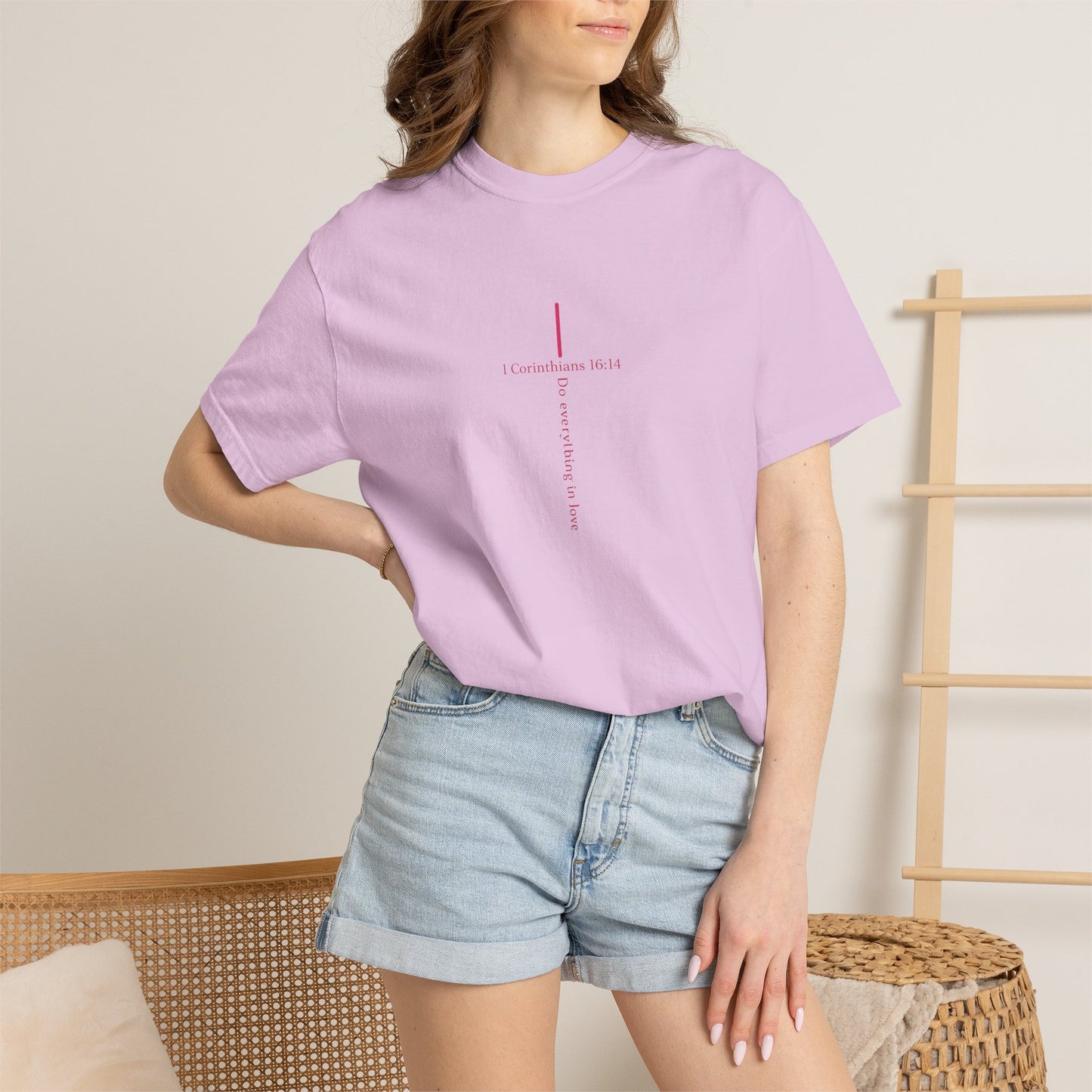 Minimalist Cross Tee — Subtle Vertical 'I Crossed Your Line' Graphic