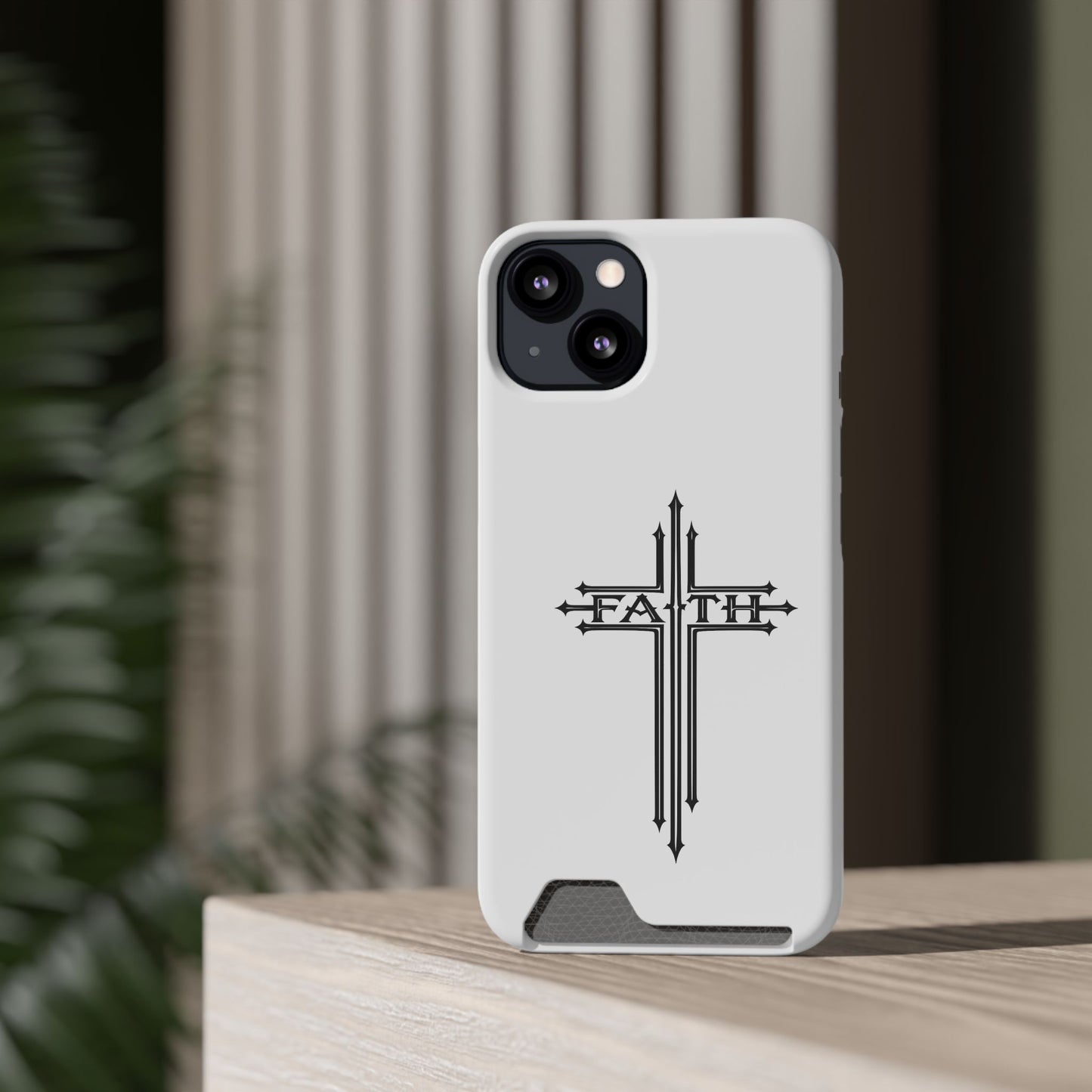 Faith Cross Phone Case with Card Holder — Slim Protective Wallet Case