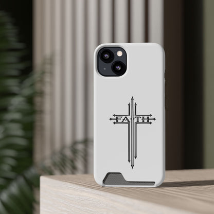 Faith Cross Phone Case with Card Holder — Slim Protective Wallet Case
