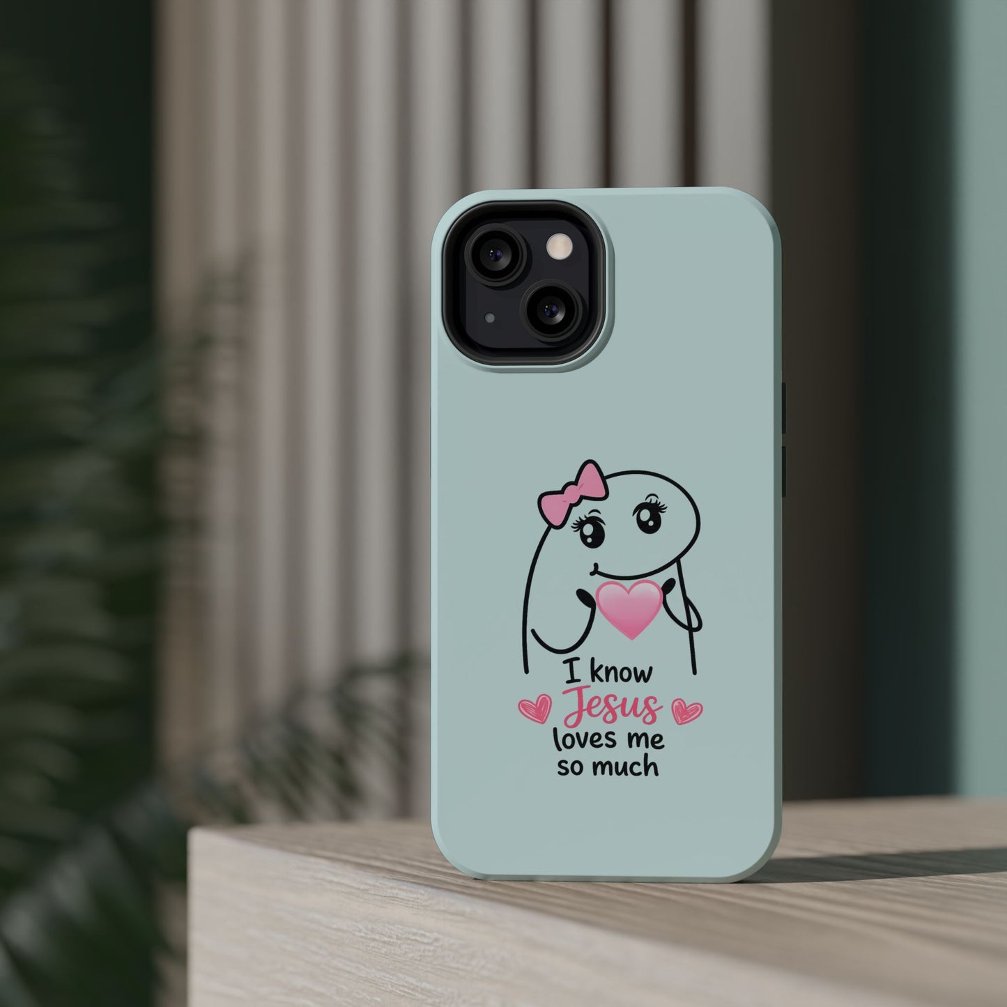 Christian Cute Heart Phone Case — "I Know Jesus Loves Me So Much" Magnetic Impact-Resistant Case