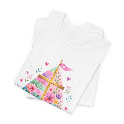 Jesus Is My Captain Floral Sailboat T-Shirt