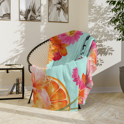 Faith Hope Love Floral Microfiber Blanket
