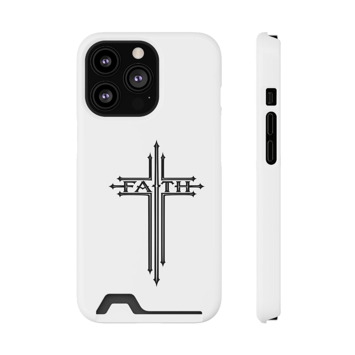 Faith Cross Phone Case with Card Holder — Slim Protective Wallet Case