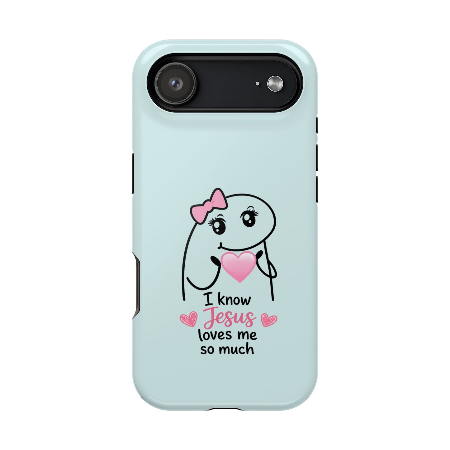 Christian Cute Heart Phone Case — "I Know Jesus Loves Me So Much" Magnetic Impact-Resistant Case