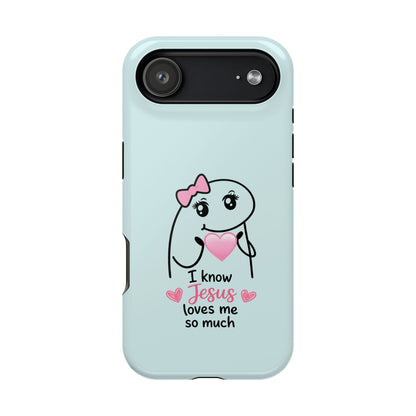 Christian Cute Heart Phone Case — "I Know Jesus Loves Me So Much" Magnetic Impact-Resistant Case
