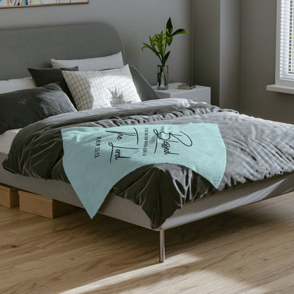 Blessed The Lord Psalm 33:12 Velveteen Microfiber Blanket — Inspirational Christian Throw
