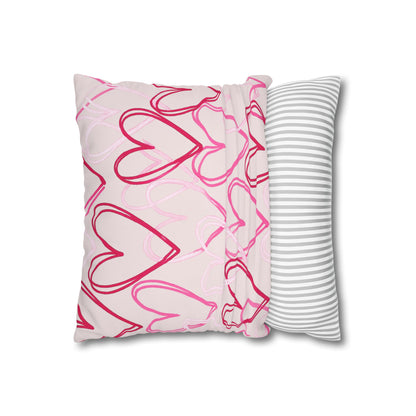 Do Everything in Love Pillowcase — Pink Christian Decorative Throw Pillow