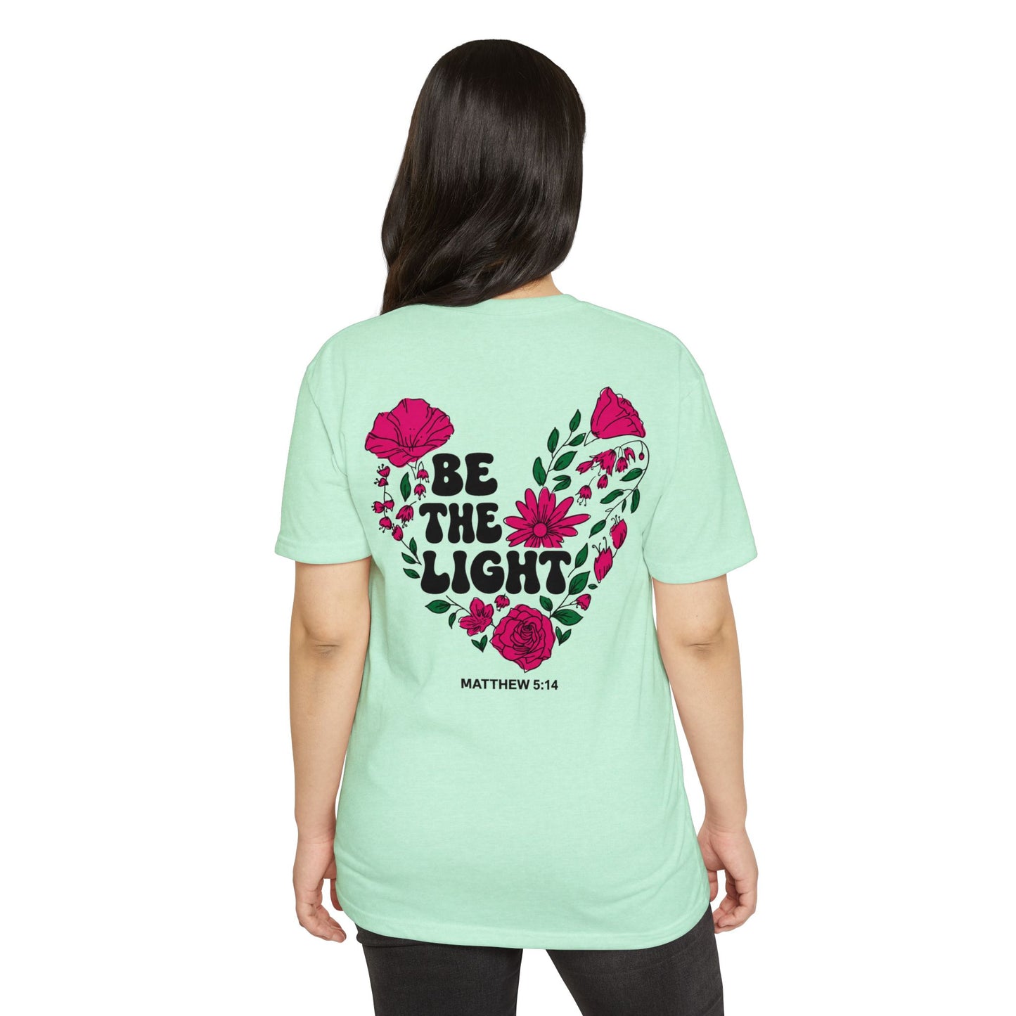 Be The Light Floral T-Shirt — Matthew 5:14 Inspirational Tee