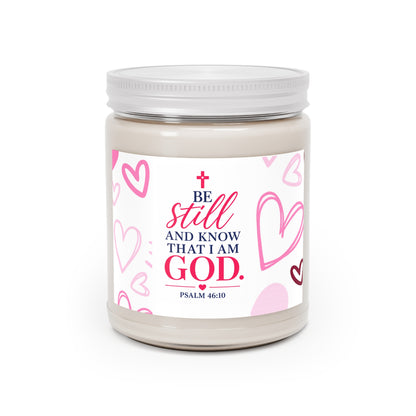 Inspirational Psalm 46:10 Scented Soy Candle — 'Be Still and Know That I Am God' (9oz)