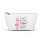 Child of God Flamingo Accessory Pouch — 'I Am A Child Of God' T-Bottom Makeup Bag