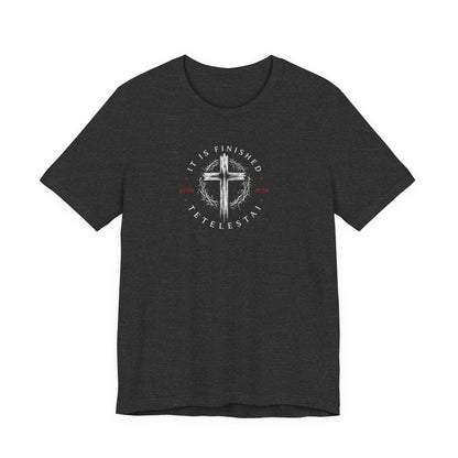 Faith Cross T‑Shirt – "It Is Finished" Christian Tee