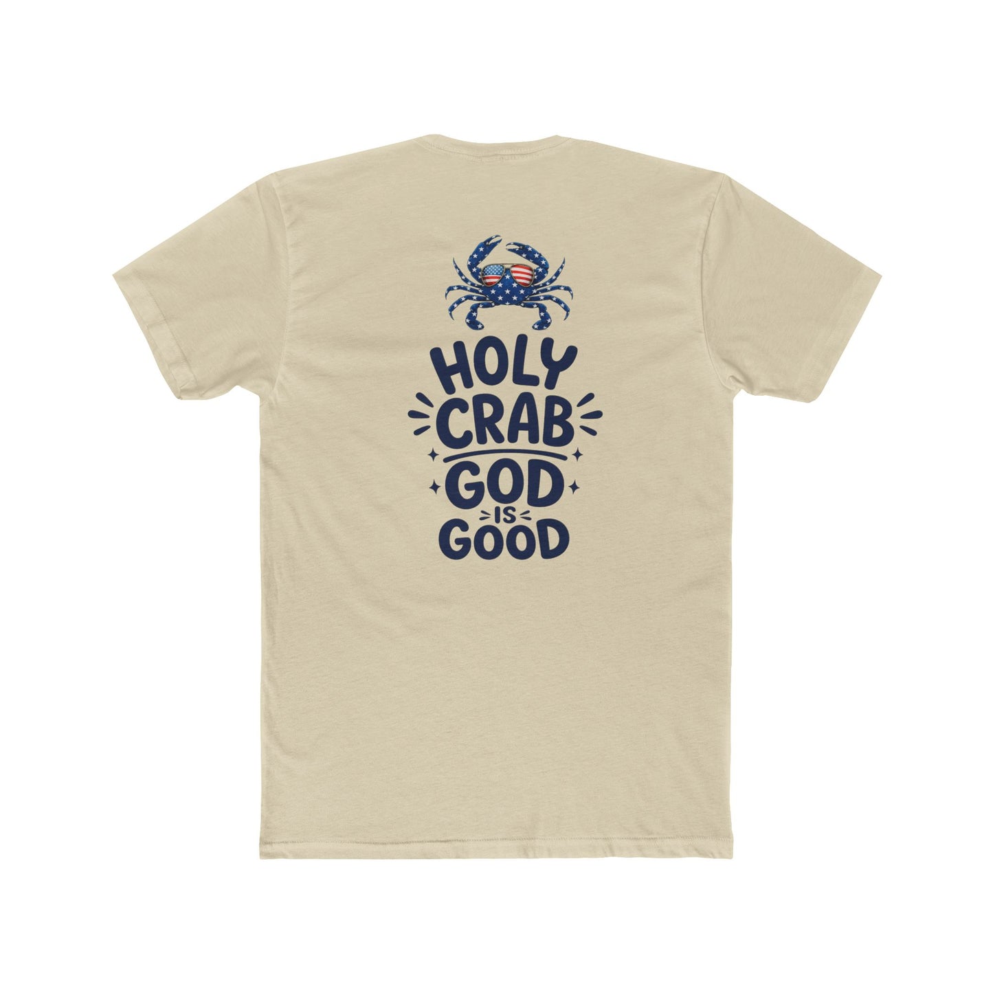 Holy Crab God Is Good T-Shirt — Christian Coastal Tee with Cross & Crab Design