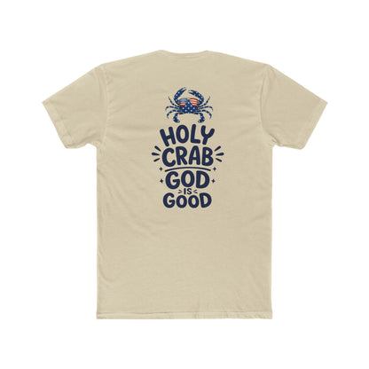 Holy Crab God Is Good T-Shirt — Christian Coastal Tee with Cross & Crab Design