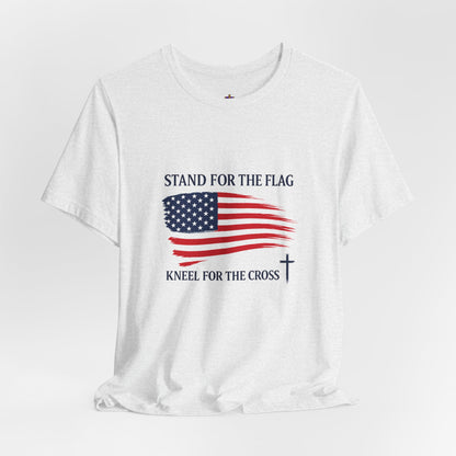 Stand for the Flag, Kneel for the Cross Tee — America 250 Patriotic T‑Shirt