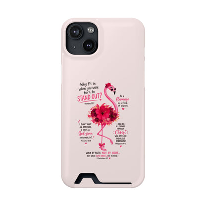 Flamingo 'Stand Out' Phone Card Case — Slim Wallet iPhone Case