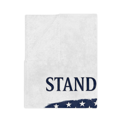 Stand for the Flag, Kneel for the Cross Velveteen Blanket