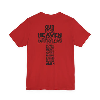 Faith Cross T‑Shirt — 'Our Father' Prayer Typography Tee