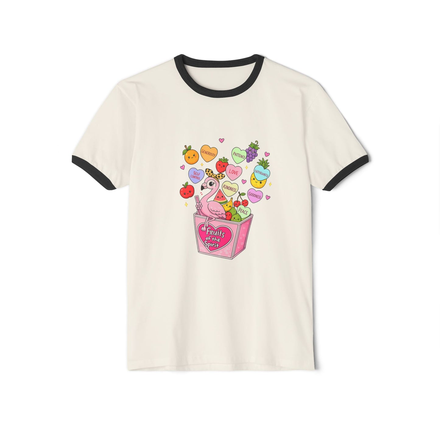 Fruits of the Spirit Ringer Tee — Cute Fruit & Candy Box Graphic