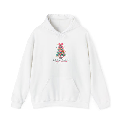 Christmas Tree Hoodie — 'Something evergreen, always close to me. Merry Christmas' Holiday Sweatshirt