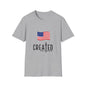 USA Flag T-Shirt — "Created with a Purpose" Patriotic American Tee