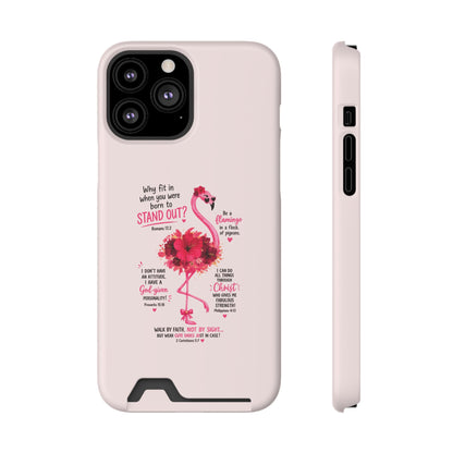 Flamingo 'Stand Out' Phone Card Case — Slim Wallet iPhone Case